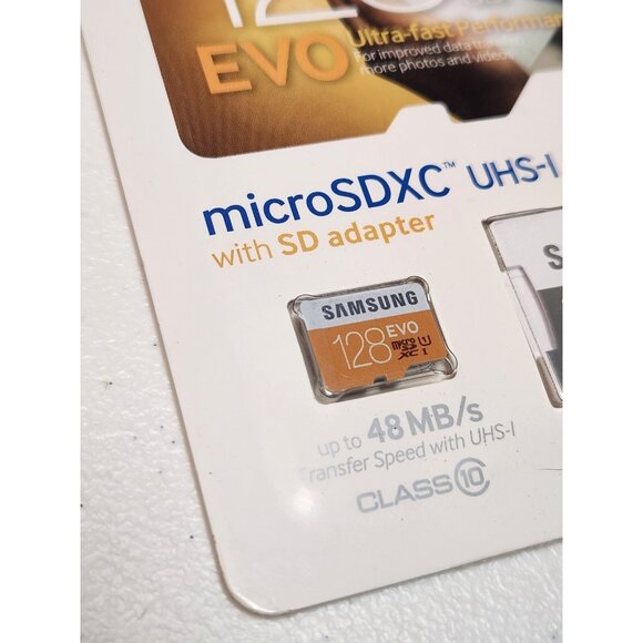 Samsung 128GB EVO Class 10 Micro SDXC Card‎ with Adapter – Up to 48MB/s - Picture 2 of 5